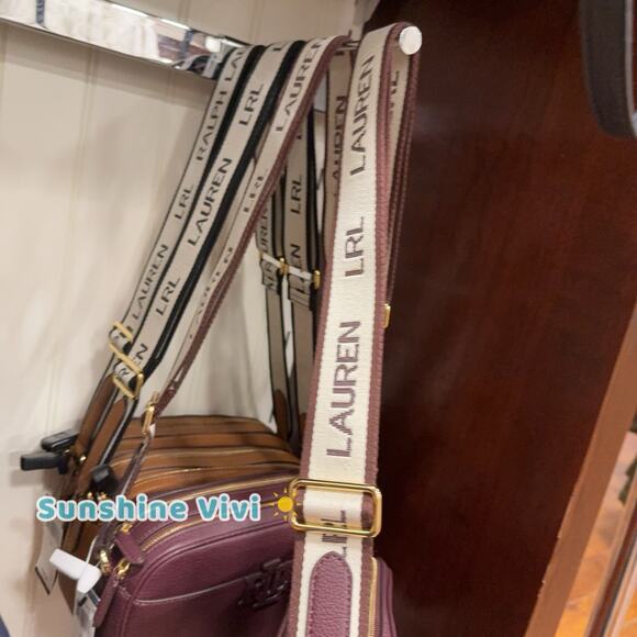 NWT Lauren Ralph Lauren Carrie Pebble Leather Crossbody Bag Wine Red - Picture 3 of 6